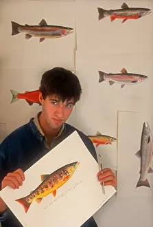 Angler Prints: James Prosek with his watercolor paintings of trout