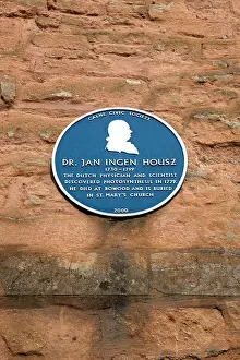 Photosynthesis Prints: Jan Ingen Housz Memorial Plaque Calne Wiltshire England UK
