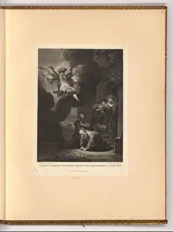 Handcrafted Prints: Jan Pieter de Frey (Engraver) The Archangel Raphael leaves the family of Tobias