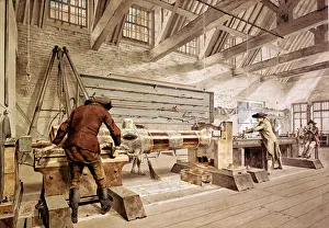 Foundry Prints: Jan Verbruggen Foudary Drawing 47 Horizontal Boring Machine (cropped)