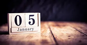 Begin Prints: January 5th, 5 January, Fifth of January, calendar month - date or anniversary or birthday
