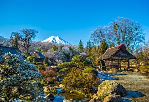 Fuji Prints: Japan Asia Mount Fuji autumn clear colourful colours frost Fuji garden landscape mill mount snow symbol touristic