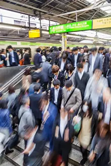 Kanto Prints: Japan, Honshu, Kanto, Tokyo, Shinjuku Station, Rush Hour Crowds