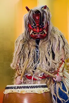 Kanto Prints: Japan, Tokyo, Namahage folk drummer