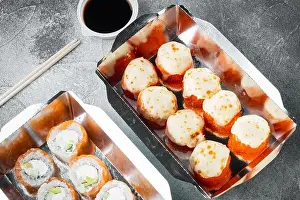 Chopstick Prints: Japanese food concept. Catering