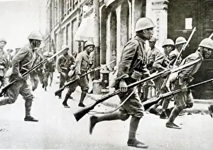 1937 Prints: Japanese soldiers in Shanghai in 1937