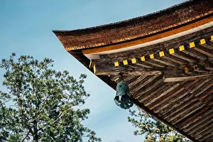 Kansai Prints: Japanese traditional roof at Yoshino mountain Kinpusen-ji temple in Nara, Japan