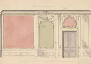 Carl Prints: Jean Eric Rehns ritning till prins Carls sängkammare cirka 1753