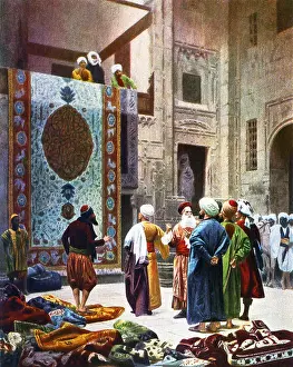 Academicism Prints: Jean-Leon Gerome, a French painter and sculptor, titled this work The Vendor of Rugs