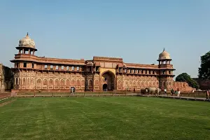 The Jehangir Mahal and the Akbari Mahal at the 16th-century Mughal monument are known as the Red Fort of Agra