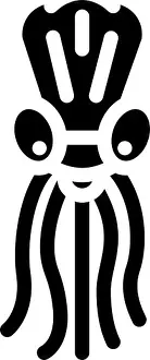 Glyph Prints: jellyfish form kite glyph icon vector