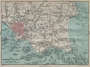 Bartholomew Prints: JERSEY St Helier Eastern railway St Clements Grouville. Channel Islands 1913 map