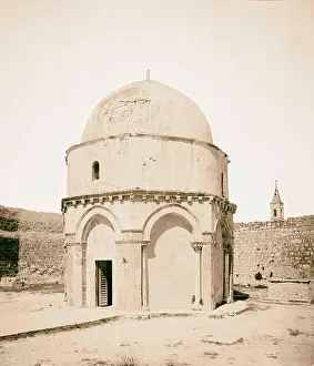 Ascension Prints: Jerusalem El-Kouds Dome of the Ascension. 1898, Jerusalem, Israel