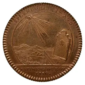 Batiments Prints: A jeton, a token or coin, issued by the Bâtiments du roi