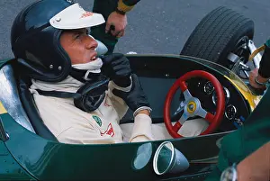 Steering Wheel Prints: Jim Clark twice Formula 1 World Champion and Grand Prix racing legend in his Lotus