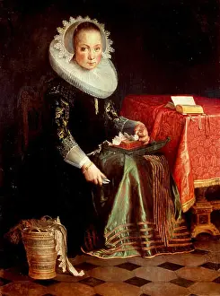 Utrecht Prints: Joachim Wtewael, Portrait of Eva Wtewael (1607-1635)
