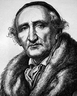 Centuries Prints: Johann Gottfried Schadow, 1764 - 1850, portrait, historic illustration, 1880