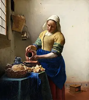 Johannes Vermeer - The Milkmaid. Circa 1660. Oil on canvas. Rijksmuseum Amsterdam, Netherlands