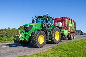 In Motion Prints: John Deere Tractors and associated farm machinery, for grass cutting in Cheshire, UK