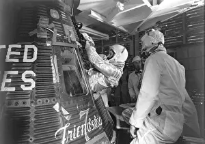 Space Suit Prints: John Glenn, Jr. entering spacecraft Friendship 7