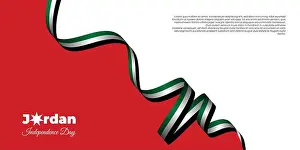 Palestine Prints: Jordan Independence Day background design