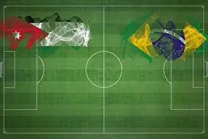 Sports Match Prints: Jordan vs Brazil Soccer Match, national colors