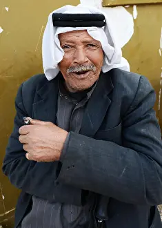 Keffiyeh Prints: A Jordanian Bedouin man in Little Petra, Jordan