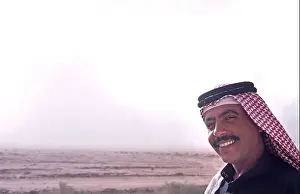 Ethnology Prints: Jordanian Bedouin man wearing a keffiyah a traditional Arab headscarf Wadi Rum Jordan