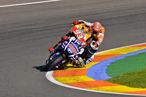 Champions Prints: Jorge Lorenzo and Marc Márquez in a bend of the Circuit Ricardo Tormo in Valencia