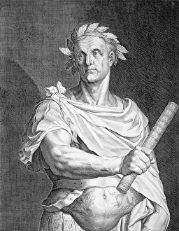 Julius Prints: Julius Caesar, Roman soldier and statesman, (c1590-1629). Artist: Aegidius Sadeler II