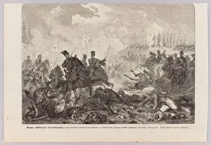 Cavalry Prints: Juliusz Kossak (1824-1899), War – the battle of Wissemburg; excerpt from a magazine