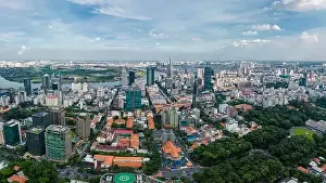 July 31, 2022: downtown Buon Ma Thuot, Dak Lak Province, Vietnam