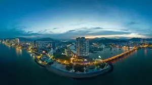 Beautiful Beach Prints: July 4, 2023: panoramic view of the coastal city of Nha Trang, Vietnam