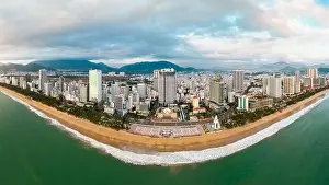 July 4, 2023: panoramic view of the coastal city of Nha Trang, Vietnam