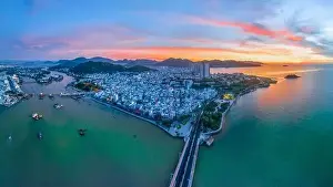 July 4, 2023: panoramic view of the coastal city of Nha Trang, Vietnam