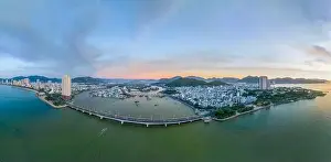 Beautiful Beach Prints: July 4, 2023: panoramic view of the coastal city of Nha Trang, Vietnam