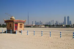 Rise Prints: Jumeirah Beach with skyline, left the Burj Khalifa