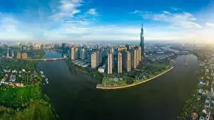Ho Chi Minh City Prints: June 30, 2023: panoramic view of Landmark residential area