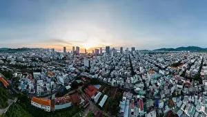 Beautiful Beach Prints: June 5, 2023: panoramic view of the coastal city of Nha Trang, Vietnam