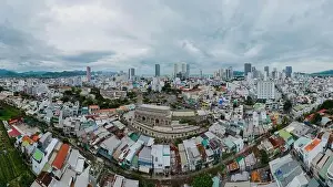 June 5, 2023: panoramic view of the coastal city of Nha Trang, Vietnam