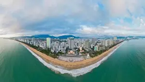 Beautiful Beach Prints: June 5, 2023: panoramic view of the coastal city of Nha Trang, Vietnam