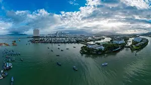 June 5, 2023: panoramic view of the coastal city of Nha Trang, Vietnam
