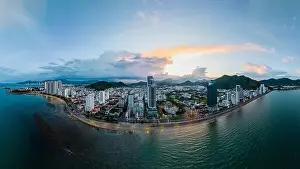 Beautiful Beach Prints: June 5, 2023: panoramic view of the coastal city of Nha Trang, Vietnam