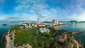 Beautiful Beach Prints: June 5, 2023: panoramic view of the coastal city of Nha Trang, Vietnam