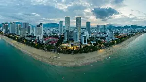 Beautiful Beach Prints: June 5, 2023: panoramic view of the coastal city of Nha Trang, Vietnam