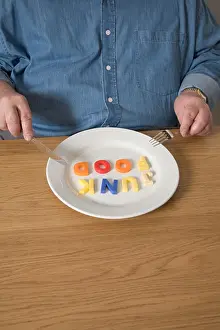 Obese Prints: Junk Food on a white plate