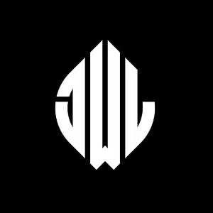 Capital Letters Prints: JWL circle letter logo design with circle and ellipse shape