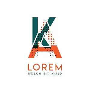 Vector Graphic Prints: KA modern logo design with orange and green color that can be used for creative business and advertising