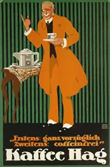 Color Lithograph Prints: Kaffee Hag, Louis Oppenheim, Coburg 1879 - 1936 Berlin