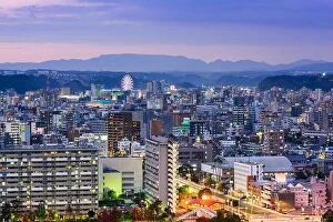 Images Dated 12th December 2015: Kagoshima, Japan cityscape at dusk